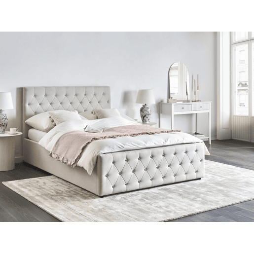 Cama baú Tecido AMIENS 140 x 200 cm Creme