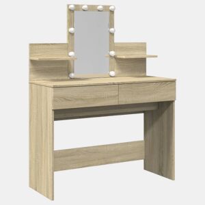 vidaXL Toucador com LEDs 100x40x130 cm carvalho sonoma