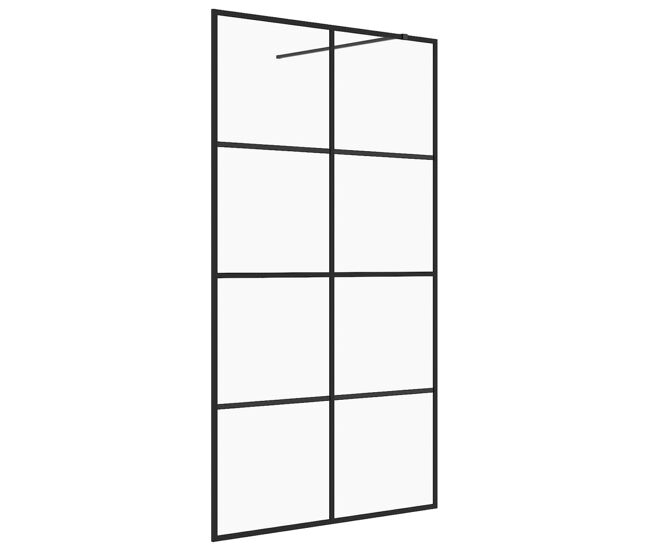 Vidaxl mampara ducha accesible vidrio esg transparente negro 115x195cm
