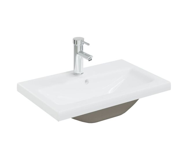 Vidaxl lavabo empotrado con grifo cerámica blanco 61x39x18 cm