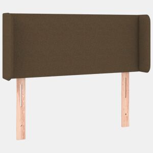 vidaXL Cabeceira de cama c abas tecido 93x16x7888 cm castanho-escuro