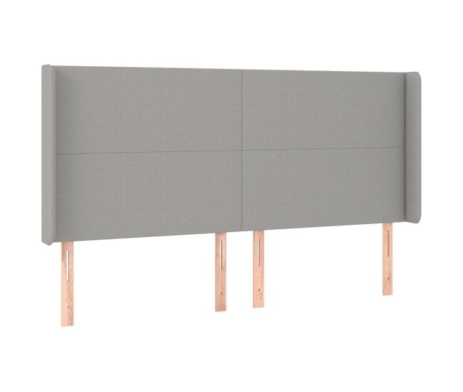 Vidaxl cabecero con orejas de tela gris claro 203x16x118/128 cm