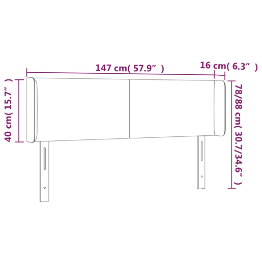 vidaXL Cabeceira cama abas tecido 147x16x7888 cm cinzento-acastanhado