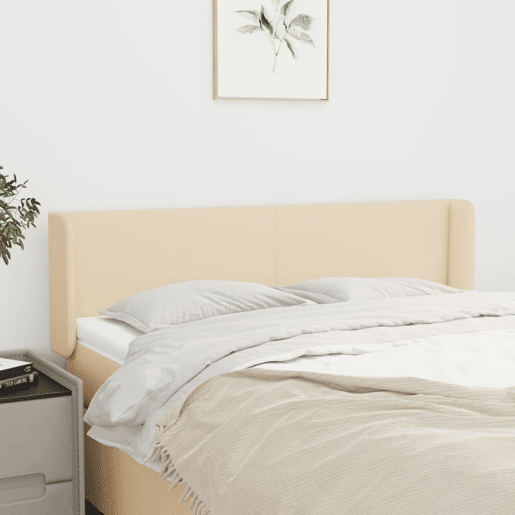 vidaXL Cabeceira de cama c abas tecido 147x16x7888 cm creme vidaXL Cabeceira de cama c abas tecido 147x16x7888 cm creme