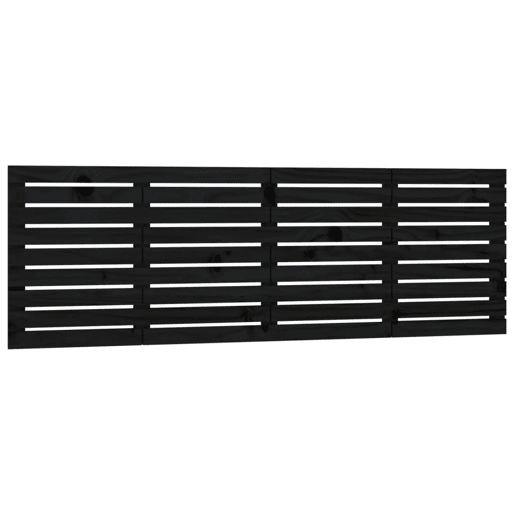 vidaXL Cabeceira de parede 166x3x63 cm madeira de pinho maciça preto vidaXL Cabeceira de parede 166x3x63 cm madeira de pinho maciça preto