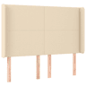 vidaXL Cabeceira de cama c abas tecido 147x16x118128 cm creme
