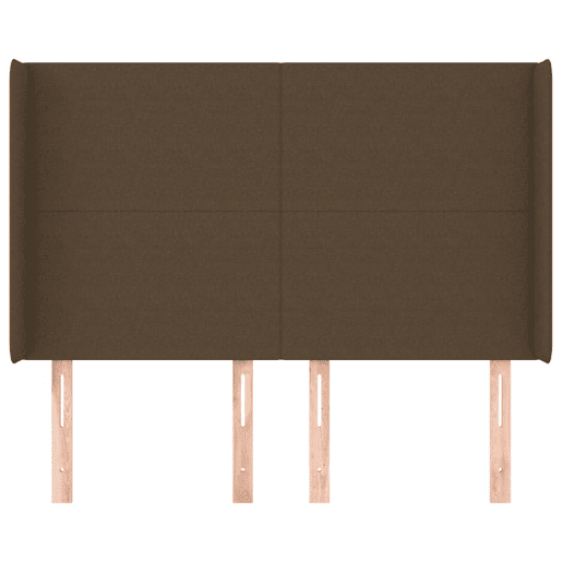 vidaXL Cabeceira cama c abas tecido 147x16x118128 cm castanho-escuro