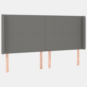 vidaXL Cabeceira cama c abas tecido 183x16x118128 cm cinzento-escuro