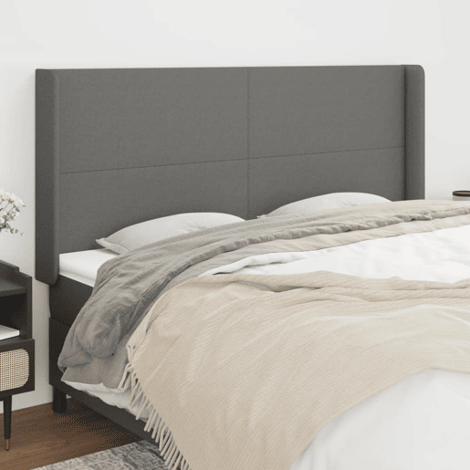 vidaXL Cabeceira cama c abas tecido 183x16x118128 cm cinzento-escuro vidaXL Cabeceira cama c abas tecido 183x16x118128 cm cinzento-escuro