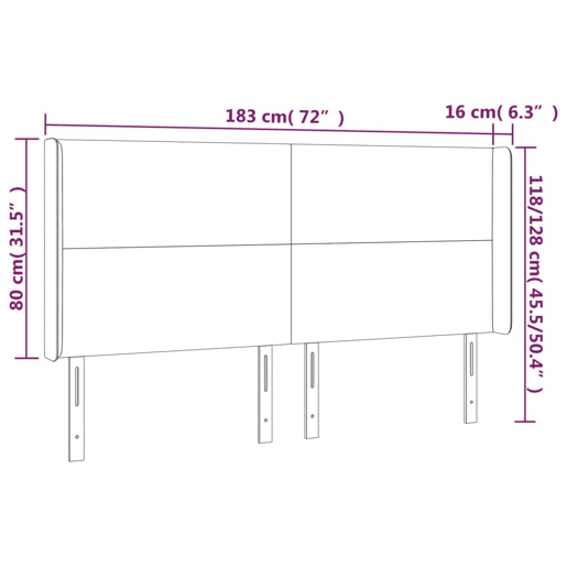 vidaXL Cabeceira cama c abas tecido 183x16x118128 cm cinzento-escuro vidaXL Cabeceira cama c abas tecido 183x16x118128 cm cinzento-escuro