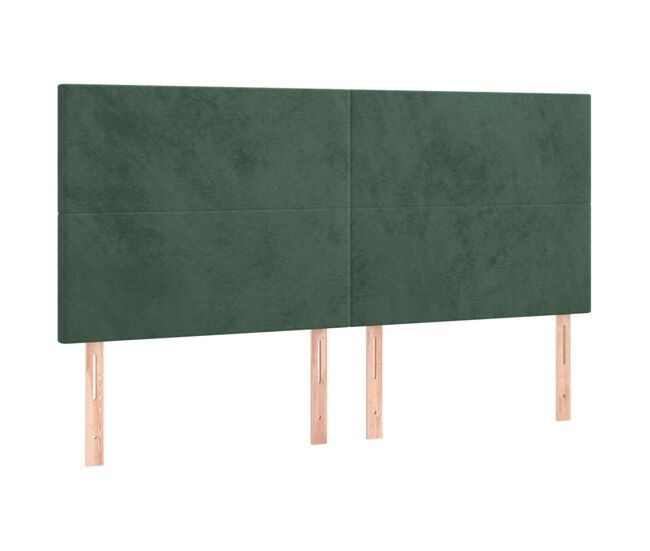 Vidaxl cabecero terciopelo verde oscuro 200x5x118/128 cm