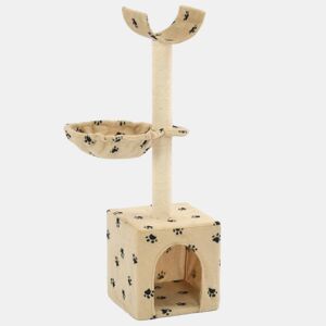 vidaXL Árvore para gatos c postes arranhadores sisal 105 cm bege