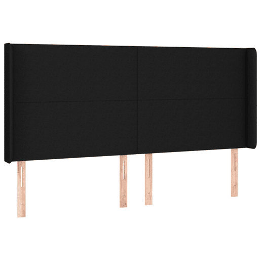 vidaXL Cabeceira de cama c abas tecido 163x16x118128 cm preto