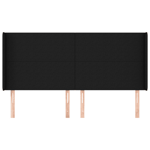 vidaXL Cabeceira de cama c abas tecido 163x16x118128 cm preto