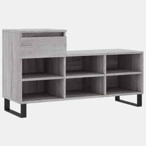 vidaXL Sapateira 102x36x60 cm derivados de madeira cinzento sonoma