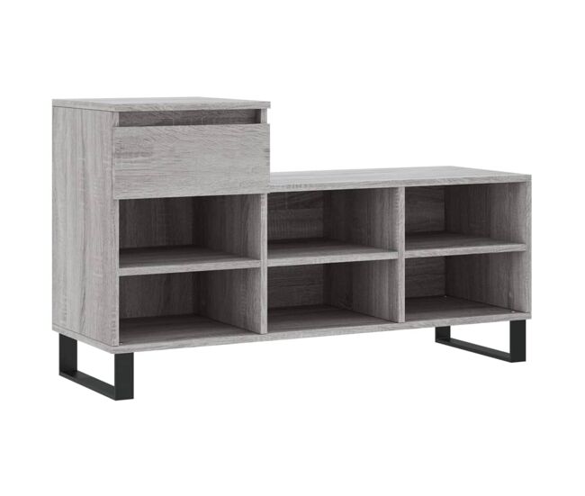 Vidaxl mueble zapatero madera contrachapada gris sonoma 102x36x60 cm