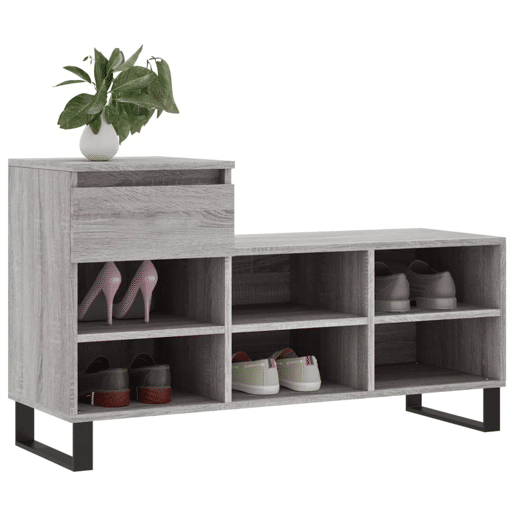 vidaXL Sapateira 102x36x60 cm derivados de madeira cinzento sonoma vidaXL Sapateira 102x36x60 cm derivados de madeira cinzento sonoma