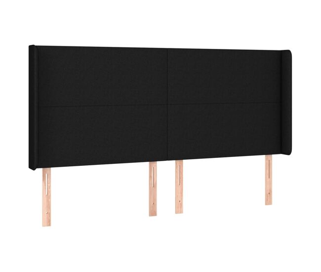Vidaxl cabecero con orejas de tela negro 183x16x118/128 cm
