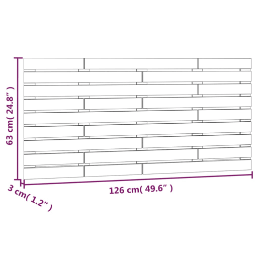 vidaXL Cabeceira de parede 126x3x63 cm madeira de pinho maciça cinza vidaXL Cabeceira de parede 126x3x63 cm madeira de pinho maciça cinza