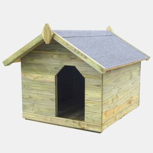 vidaXL Casota para cão com telhado de abrir pinho impregnado