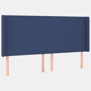 vidaXL Cabeceira de cama c abas tecido 163x16x118128 cm azul