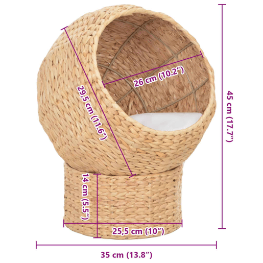 vidaXL Cesto para gatos de ervas marinhas