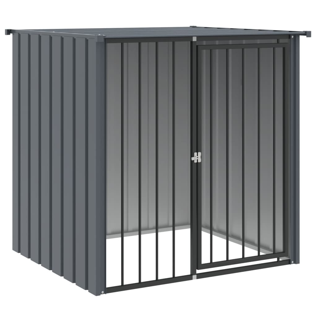 Vidaxl caseta perros con tejado acero galvanizado negro 110x103x109 cm