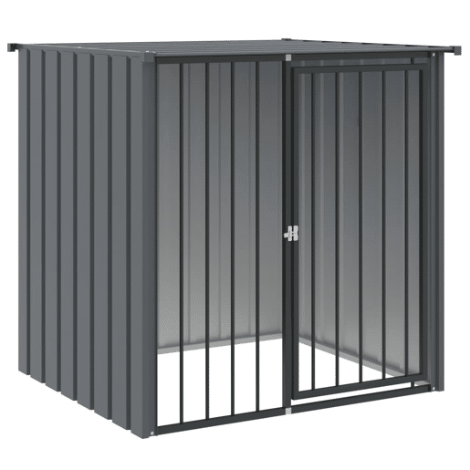 vidaXL Casota para cães com teto 110x103x109 cm aço galvanizado preto vidaXL Casota para cães com teto 110x103x109 cm aço galvanizado preto