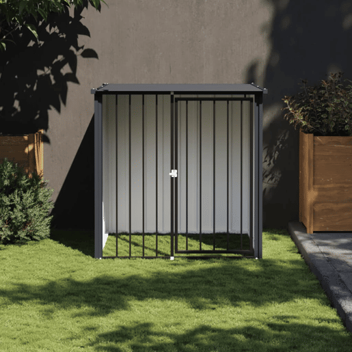 vidaXL Casota para cães com teto 110x103x109 cm aço galvanizado preto vidaXL Casota para cães com teto 110x103x109 cm aço galvanizado preto