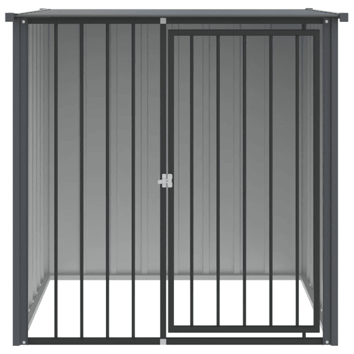 vidaXL Casota para cães com teto 110x103x109 cm aço galvanizado preto vidaXL Casota para cães com teto 110x103x109 cm aço galvanizado preto
