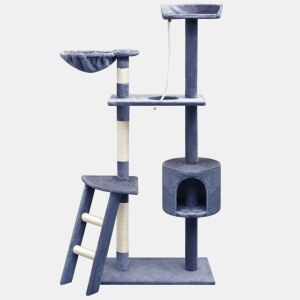 vidaXL Árvore p gatos c postes arranhadores sisal 150 cm azul escuro