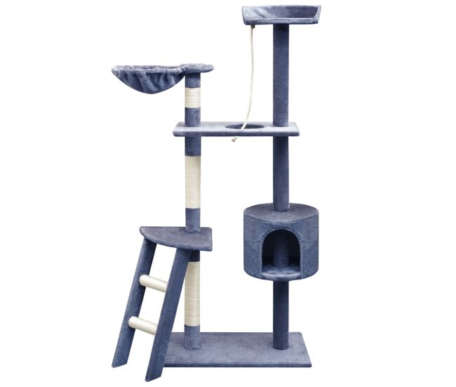 Vidaxl rascador para gatos poste rascador de sisal 150 cm azul oscuro