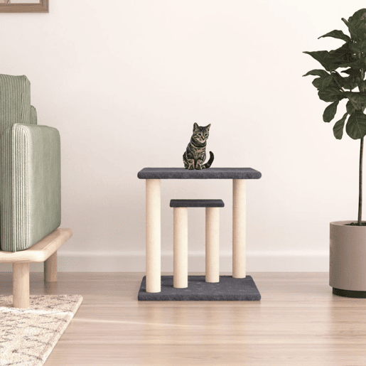 vidaXL Postes arranhadores p gatos com plataformas 50 cm cinza-escuro vidaXL Postes arranhadores p gatos com plataformas 50 cm cinza-escuro