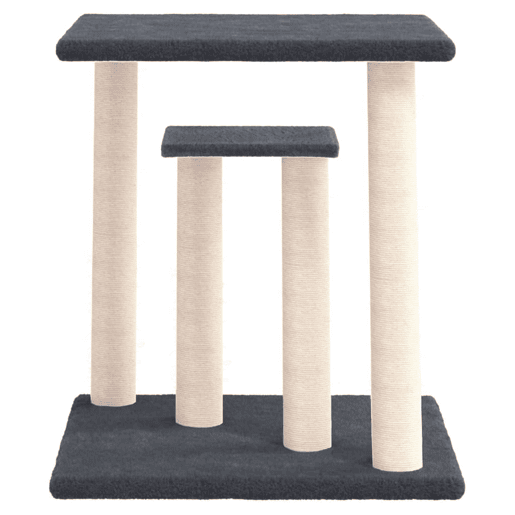vidaXL Postes arranhadores p gatos com plataformas 50 cm cinza-escuro vidaXL Postes arranhadores p gatos com plataformas 50 cm cinza-escuro