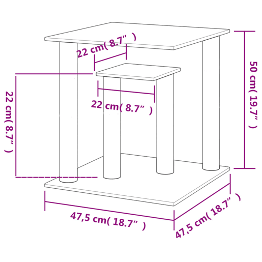 vidaXL Postes arranhadores p gatos com plataformas 50 cm cinza-escuro vidaXL Postes arranhadores p gatos com plataformas 50 cm cinza-escuro