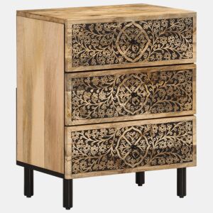 vidaXL Mesa de cabeceira 50x33x60 cm madeira de mangueira maciça