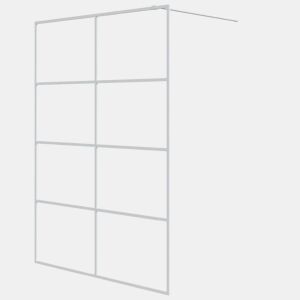 vidaXL Divisória de chuveiro 140x195 cm vidro transparente ESG branco