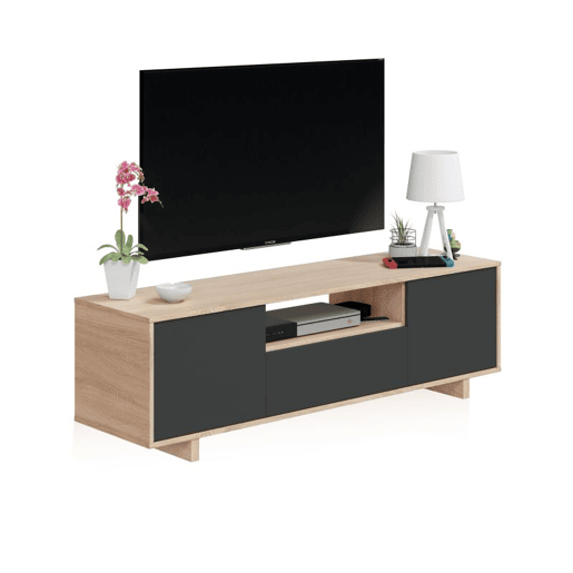 Mesa de TV Lino Carvalho Canadiano - Antracite 150 x 47 x 41 cm
