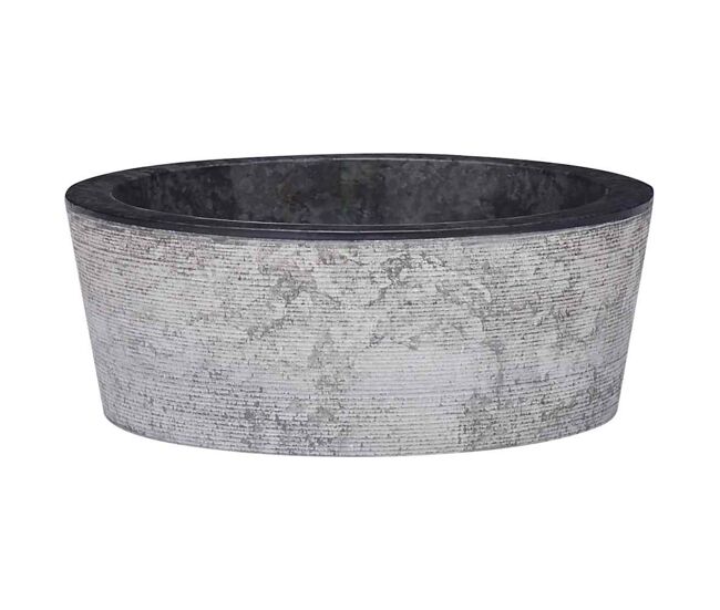 Vidaxl lavabo mármol negro ø40x15 cm
