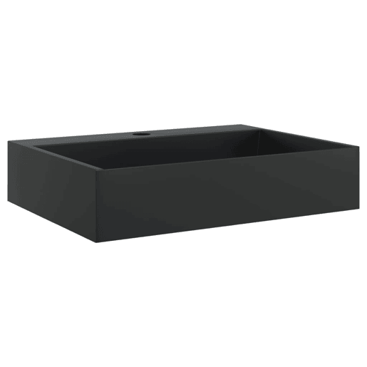 vidaXL Lavatório 50x38x11 cm mineralmármore fundido mate preto
