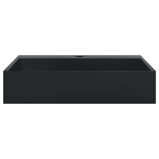 vidaXL Lavatório 50x38x11 cm mineralmármore fundido mate preto