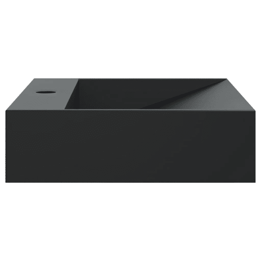 vidaXL Lavatório 50x38x11 cm mineralmármore fundido mate preto