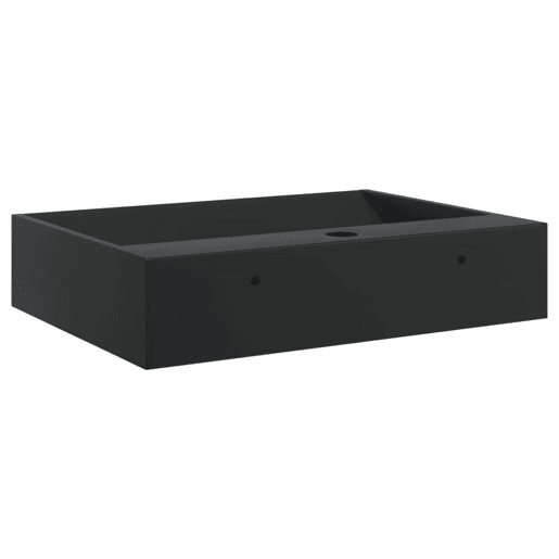 vidaXL Lavatório 50x38x11 cm mineralmármore fundido mate preto