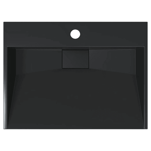 vidaXL Lavatório 50x38x11 cm mineralmármore fundido mate preto