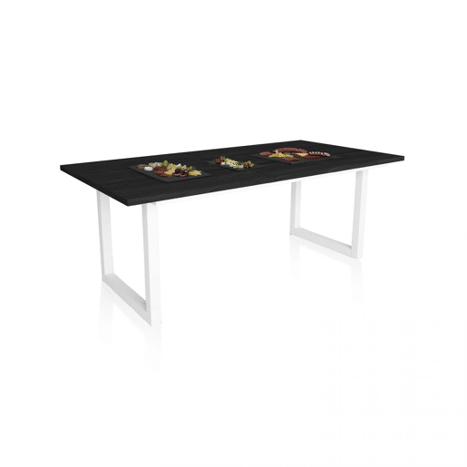 Mesa de jantar Altea 200 Negro Blanco 194 x 75 x 90 cm Mesa de jantar Altea 200 Negro Blanco 194 x 75 x 90 cm