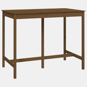vidaXL Mesa de bar 140x80x110 cm madeira de pinho maciça castanho mel