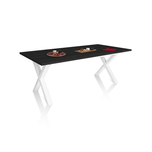 Mesa de jantar Oana 200 Negro Blanco 194 x 75 x 90 cm