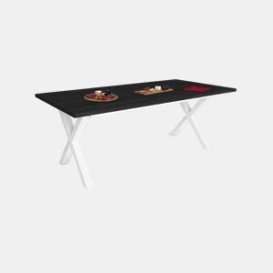 Mesa de jantar Oana 200 Negro Blanco 194 x 75 x 90 cm