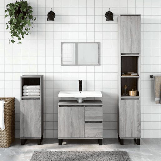 vidaXL Armário WC 65x33x60 cm derivados de madeira sonoma cinzento vidaXL Armário WC 65x33x60 cm derivados de madeira sonoma cinzento