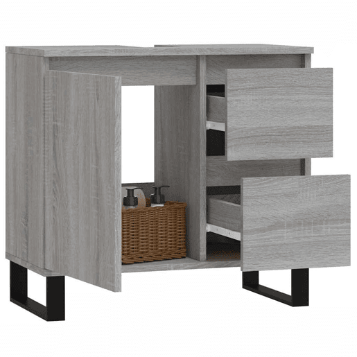 vidaXL Armário WC 65x33x60 cm derivados de madeira sonoma cinzento vidaXL Armário WC 65x33x60 cm derivados de madeira sonoma cinzento